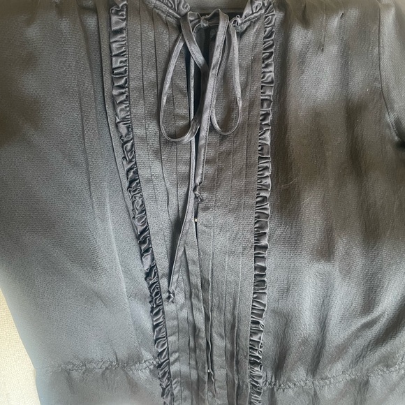 Development  Black Silk Ruffled Top - Picture 7 of 8